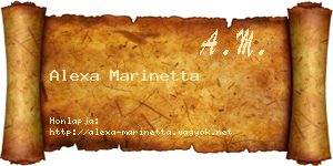 Alexa Marinetta névjegykártya